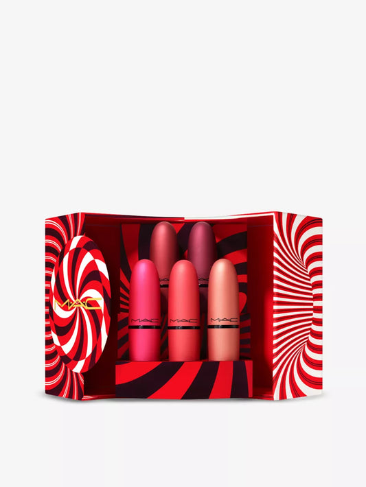 MAC Hypnotizing Holiday Mistletoe Matte Powder Kiss Lipstick Set x 5 0.1 Ounce
